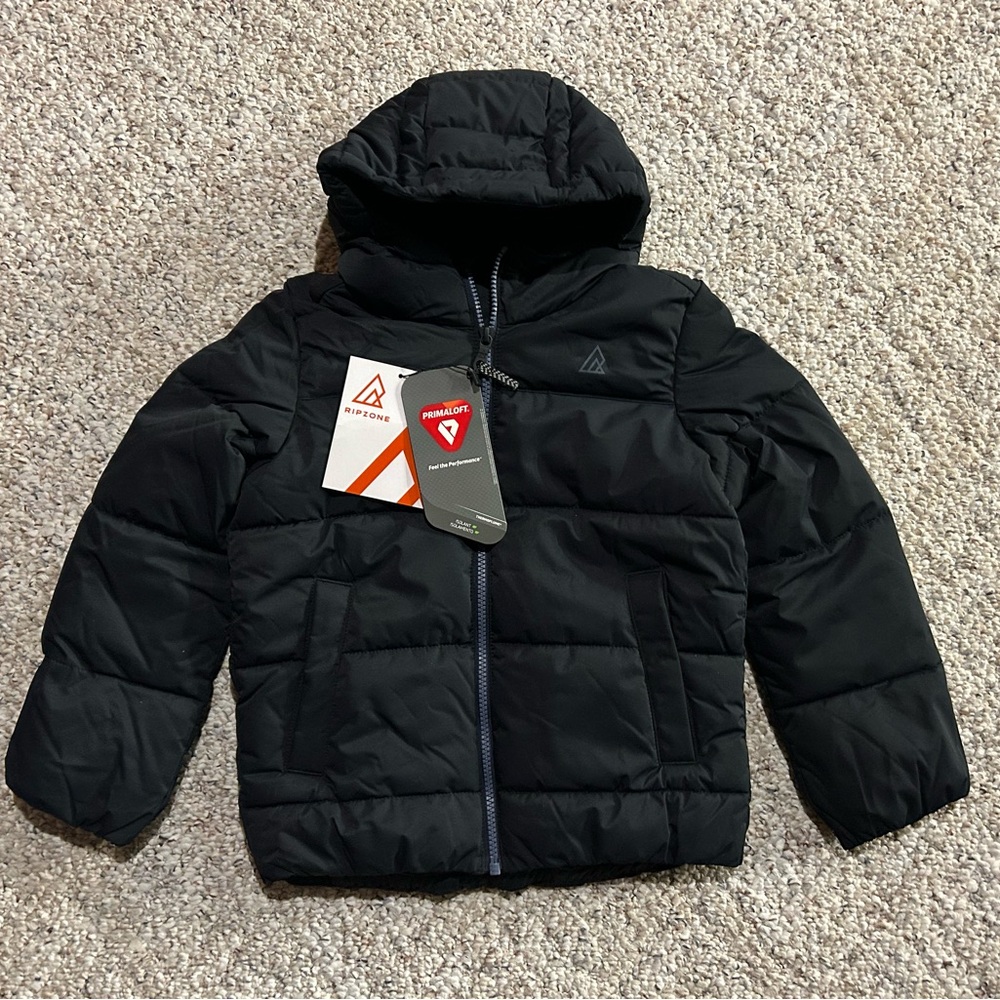 New Ripzone Boys Black Primaloft Insulated Winter Snow Jacket Size M (10/12) NWT